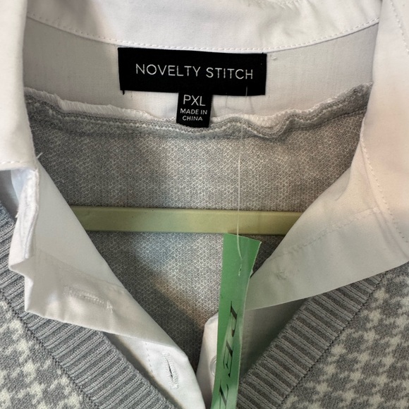 Midi Sweater Dress with White Shirt Detail - Picture 4 of 7